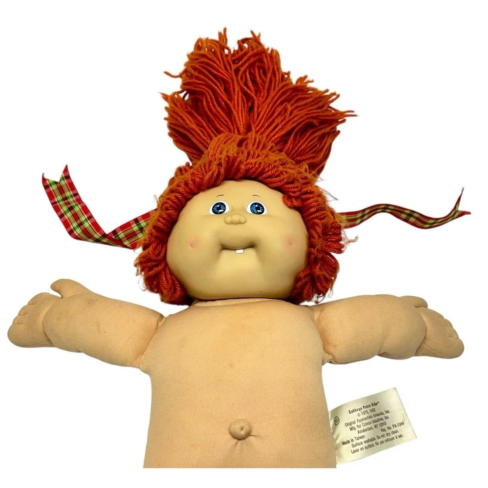 1978-1982 Cabbage Patch Kids Doll Girl Orange Hair Blue Eyes Soft Body Pink Sig